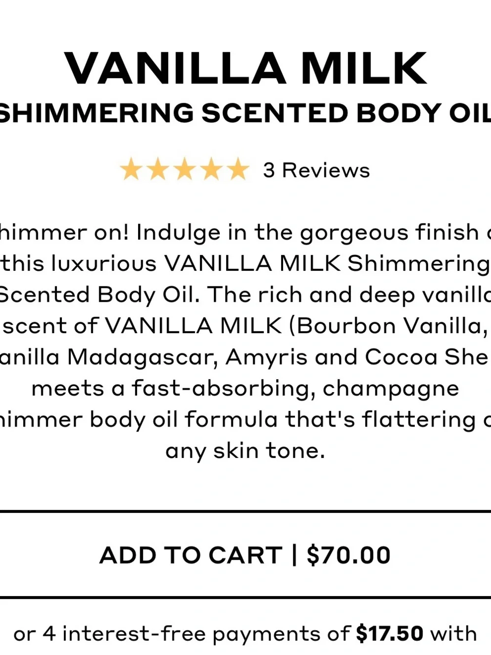 Brooklyn Ellis - Vanilla Milk Shimmering Body Oil